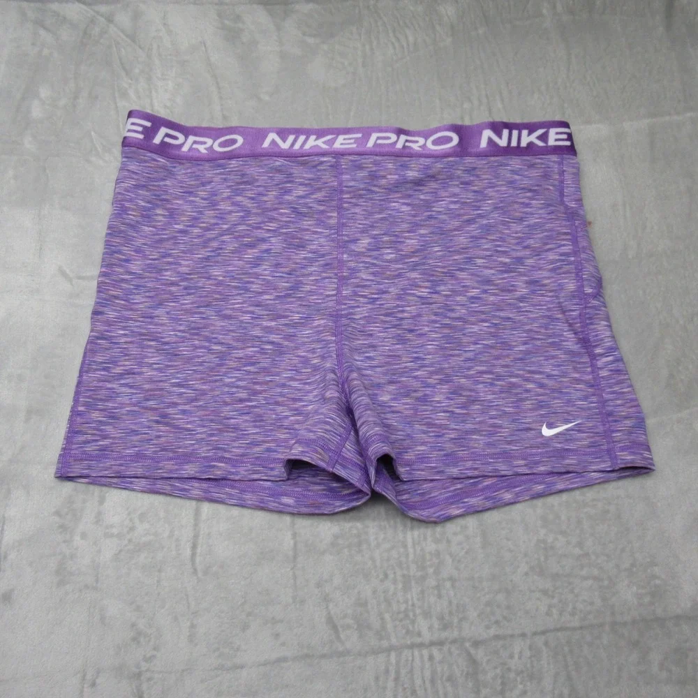 Nike Pro Short Women XXL Purple Space Dye Dri Fit High Rise Tight Fit $74 NEW